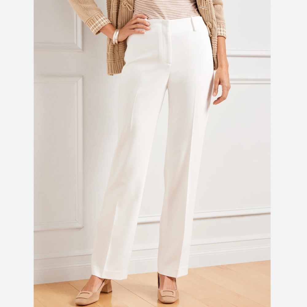 TALBOTS..NWOT.. Elegant White Women's High Waist Straight Pants Size 6